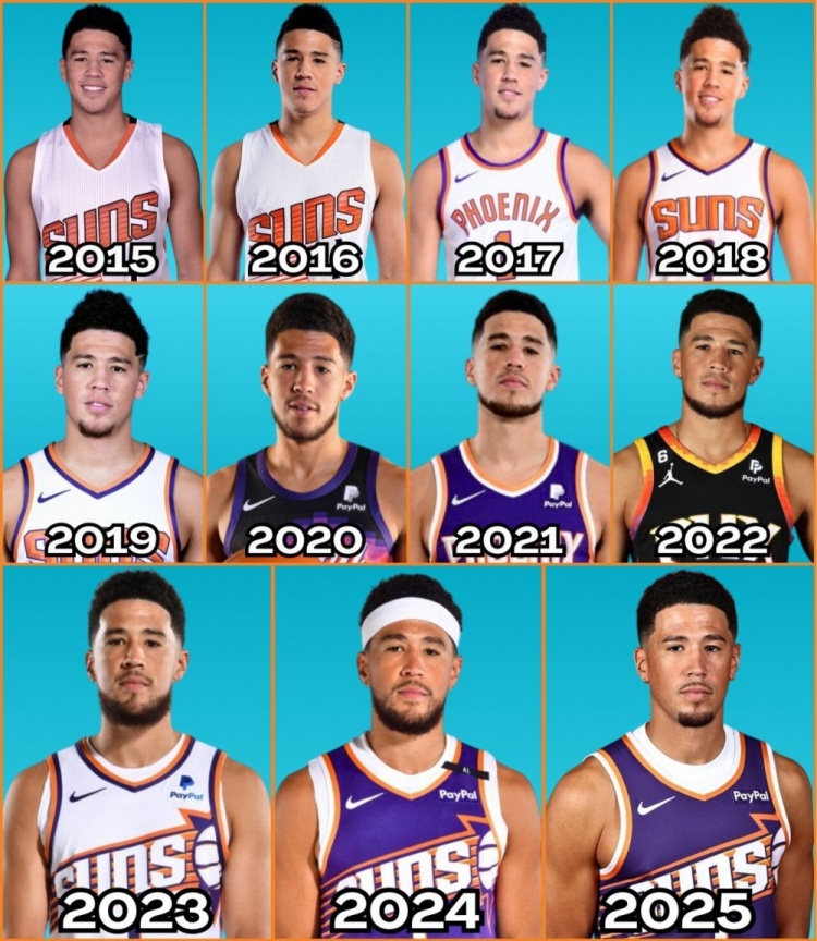 2015-2025歷年媒體日照片！布克眼中的光芒在逐漸褪去