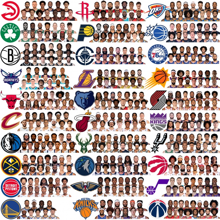 勇士亮了！NBA30隊(duì)最新完整陣容大圖來了！看看你的主隊(duì)！