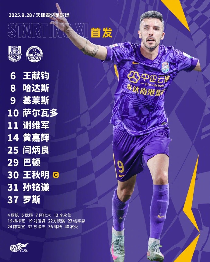 天津津門虎今日首發(fā)！